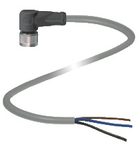 Pepperl+Fuchs M12 Cordset; Female Right Angle; 3-Pin; 3-Wire; 2m PVC Cable